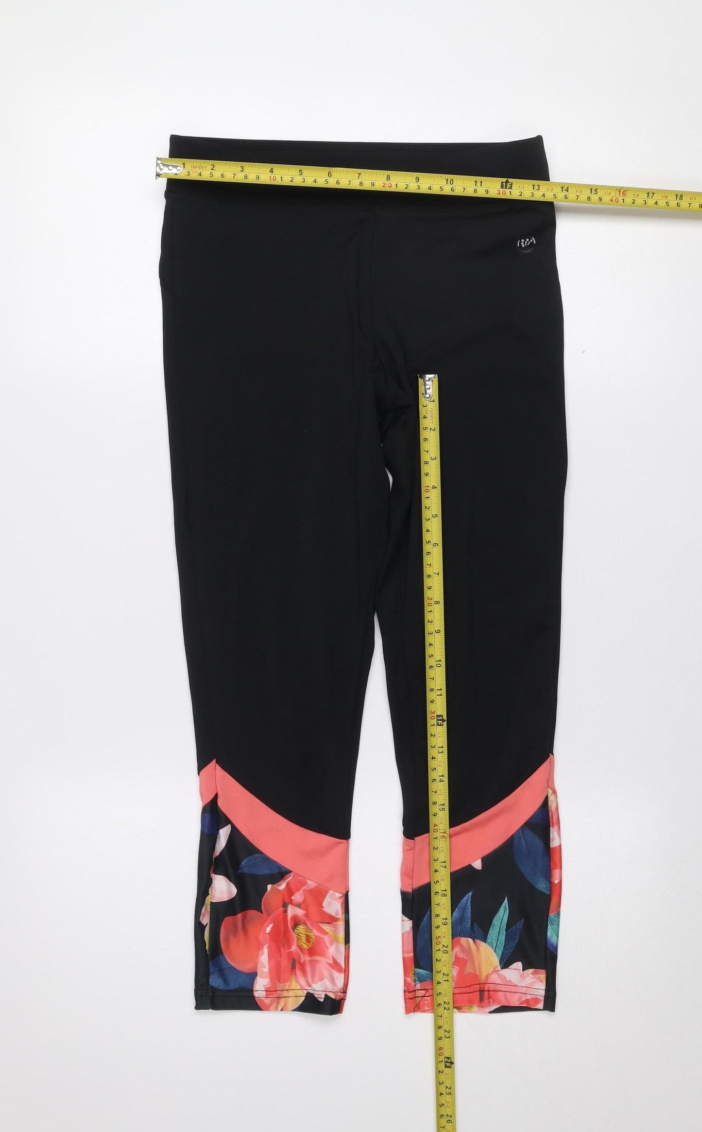 Dunnes Stores Women’s Black Floral Capri Leggings Size S