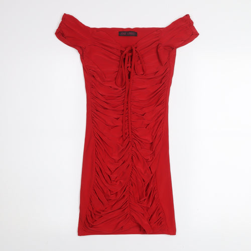 Edge Street Women’s Red Off Shoulder Bodycon Dress Size 8