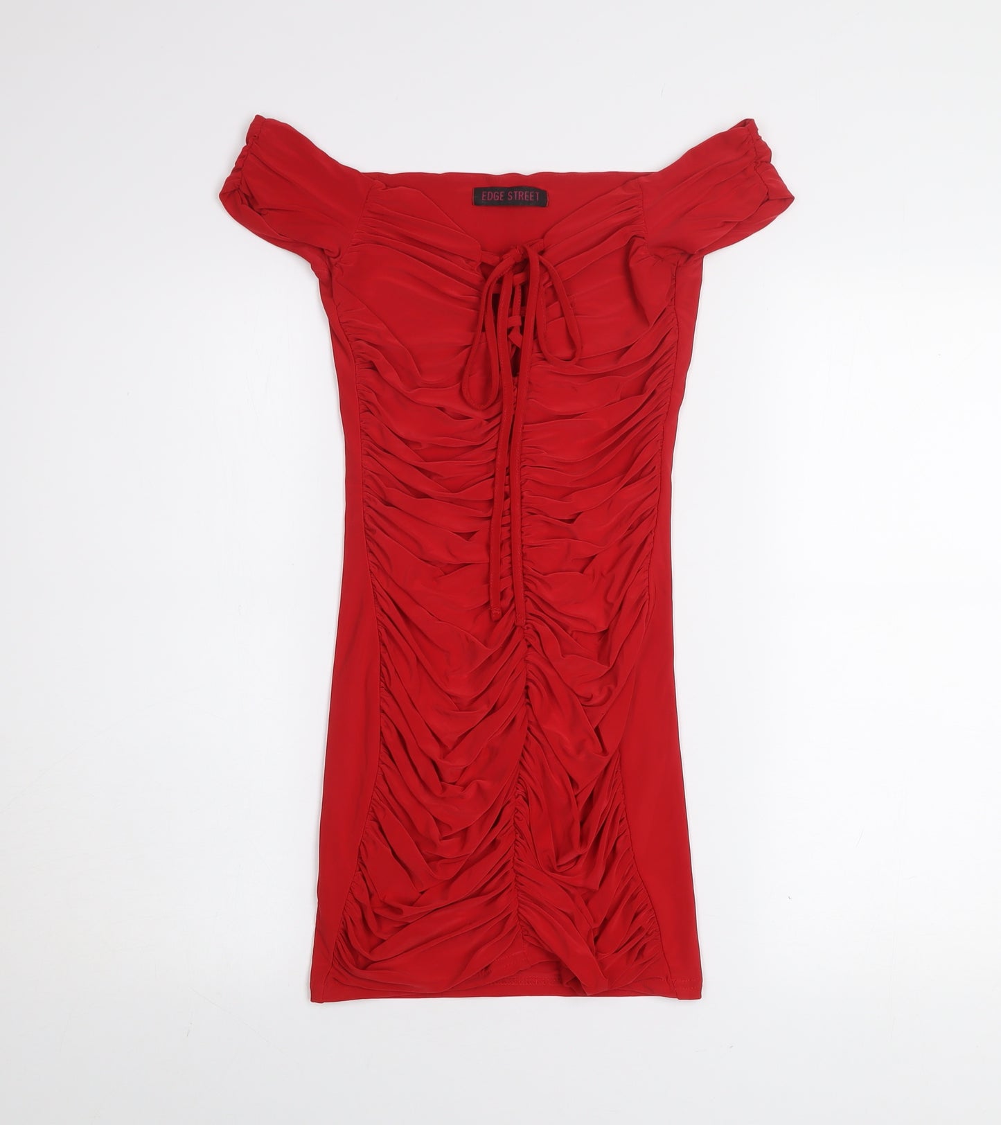 Edge Street Women’s Red Off Shoulder Bodycon Dress Size 8