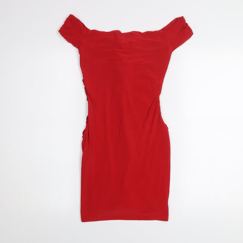 Edge Street Women’s Red Off Shoulder Bodycon Dress Size 8
