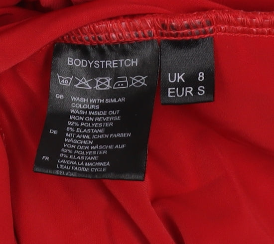 Edge Street Women’s Red Off Shoulder Bodycon Dress Size 8