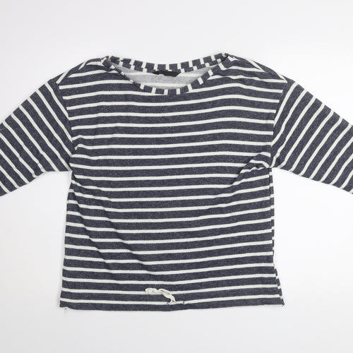 Dunnes Stores Women’s Navy Stripe Pullover Sweatshirt Medium Cotton Blend