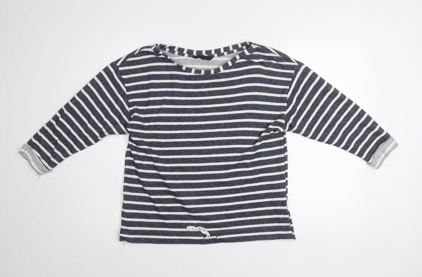 Dunnes Stores Women’s Navy Stripe Pullover Sweatshirt Medium Cotton Blend