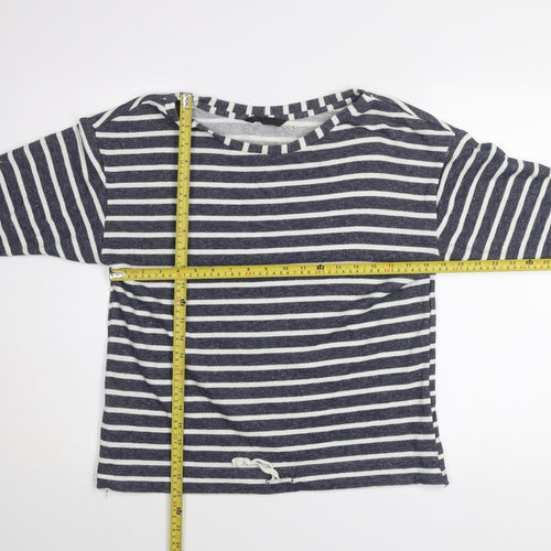 Dunnes Stores Women’s Navy Stripe Pullover Sweatshirt Medium Cotton Blend