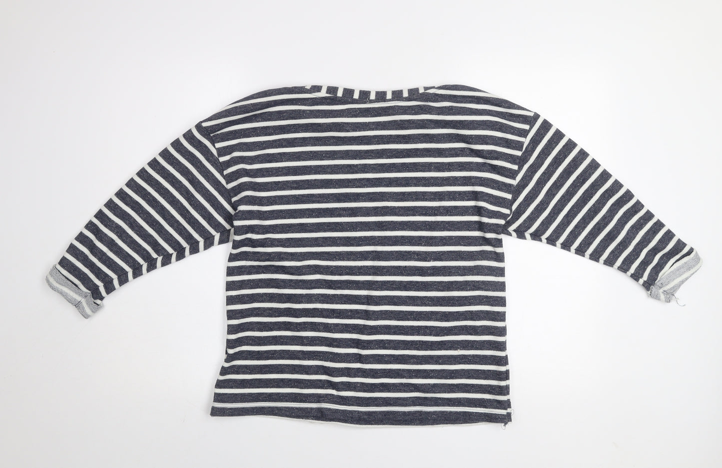 Dunnes Stores Women’s Navy Stripe Pullover Sweatshirt Medium Cotton Blend
