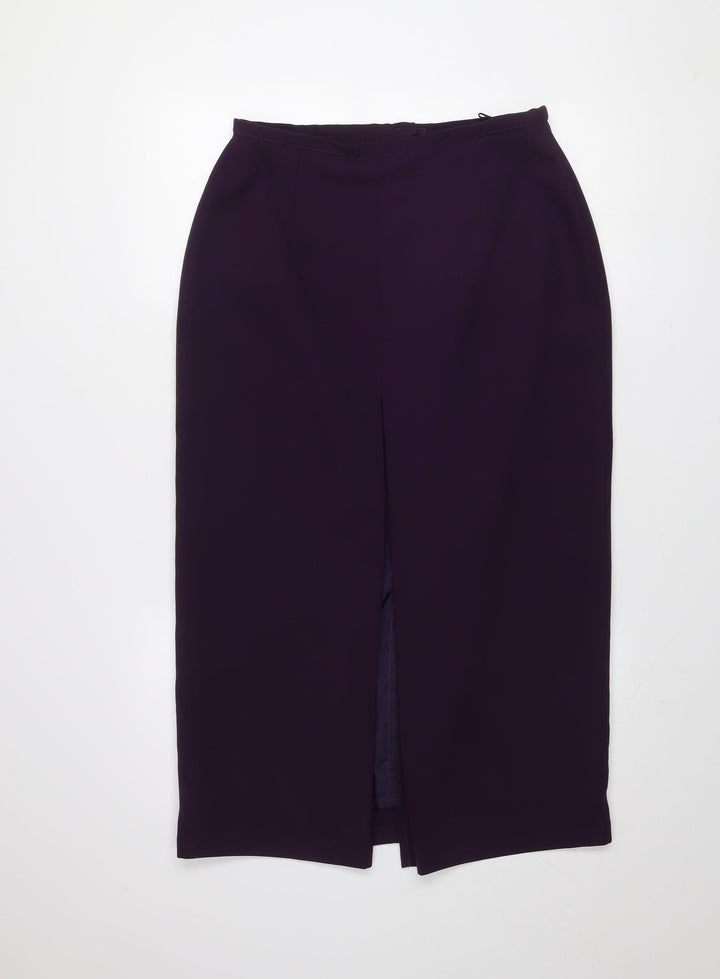 Gerrard Creation Womens Purple Midi Pencil Skirt Size 14
