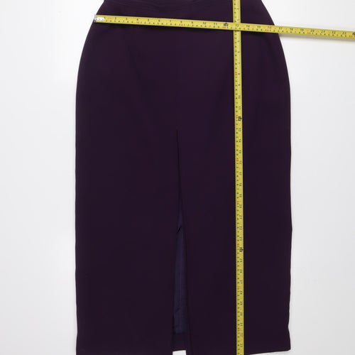 Gerrard Creation Womens Purple Midi Pencil Skirt Size 14