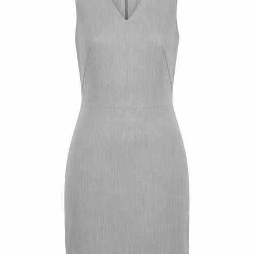 Next Women Grey Sheath Work Dress Size 10 Sleeveless V-Neck