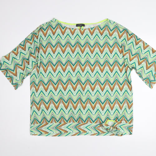 Anirene Women’s Multicoloured 3XL Geometric Short Sleeve T-Shirt
