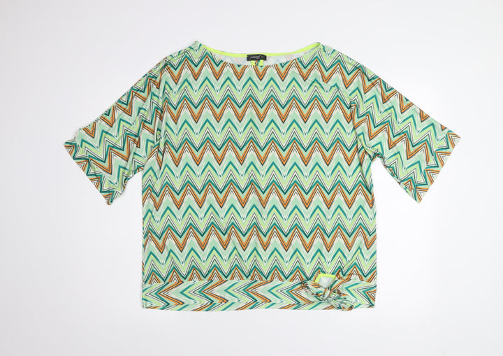 Anirene Women’s Multicoloured 3XL Geometric Short Sleeve T-Shirt