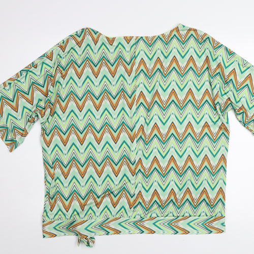 Anirene Women’s Multicoloured 3XL Geometric Short Sleeve T-Shirt