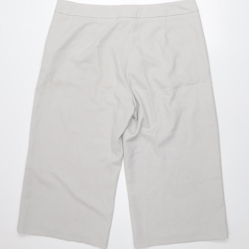 Atmosphere Women Beige Cropped Trousers Size 18 Polyester Wide-Leg