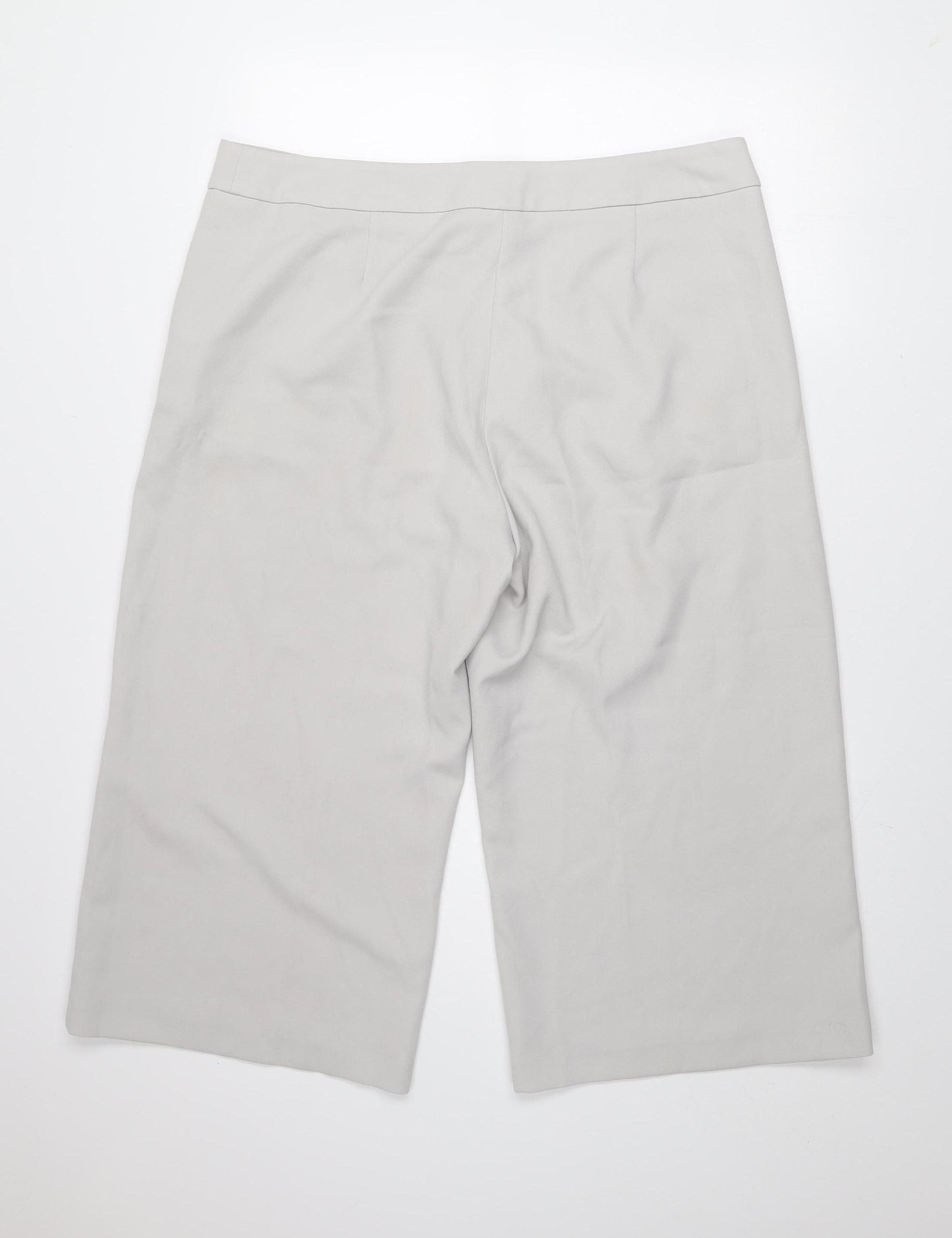 Atmosphere Women Beige Cropped Trousers Size 18 Polyester Wide-Leg