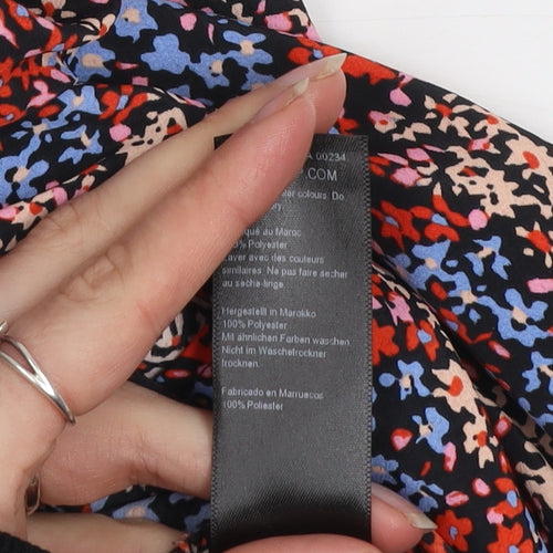 Topshop Women's Multicoloured Floral Midi Dress Size 6 Fit & Flare