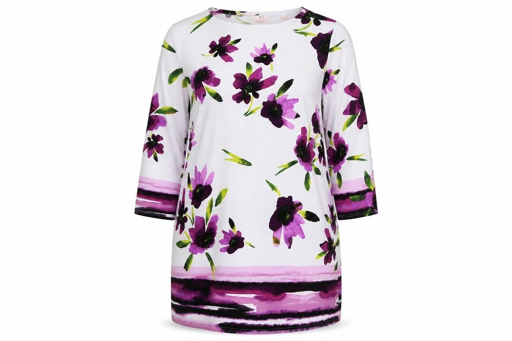 Front view of Julipa Women’s Multicoloured Floral Shift Dress, size UK 18