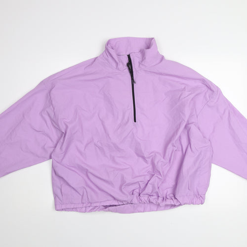 ASOS Women’s Purple Cropped Windbreaker Jacket UK 18 Lightweight Zip