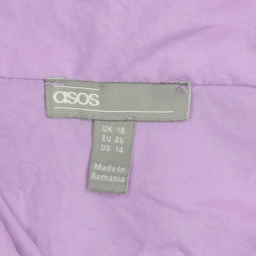 ASOS Women’s Purple Cropped Windbreaker Jacket UK 18 Lightweight Zip