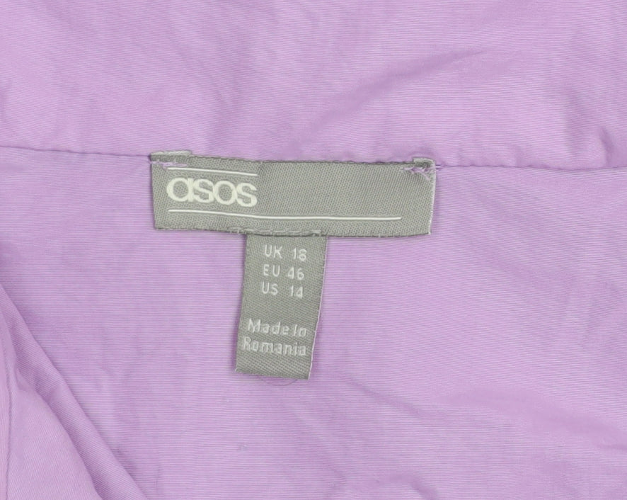 ASOS Women’s Purple Cropped Windbreaker Jacket UK 18 Lightweight Zip