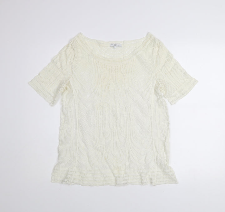 New Look Women’s Ivory Lace Tunic Blouse Size 14