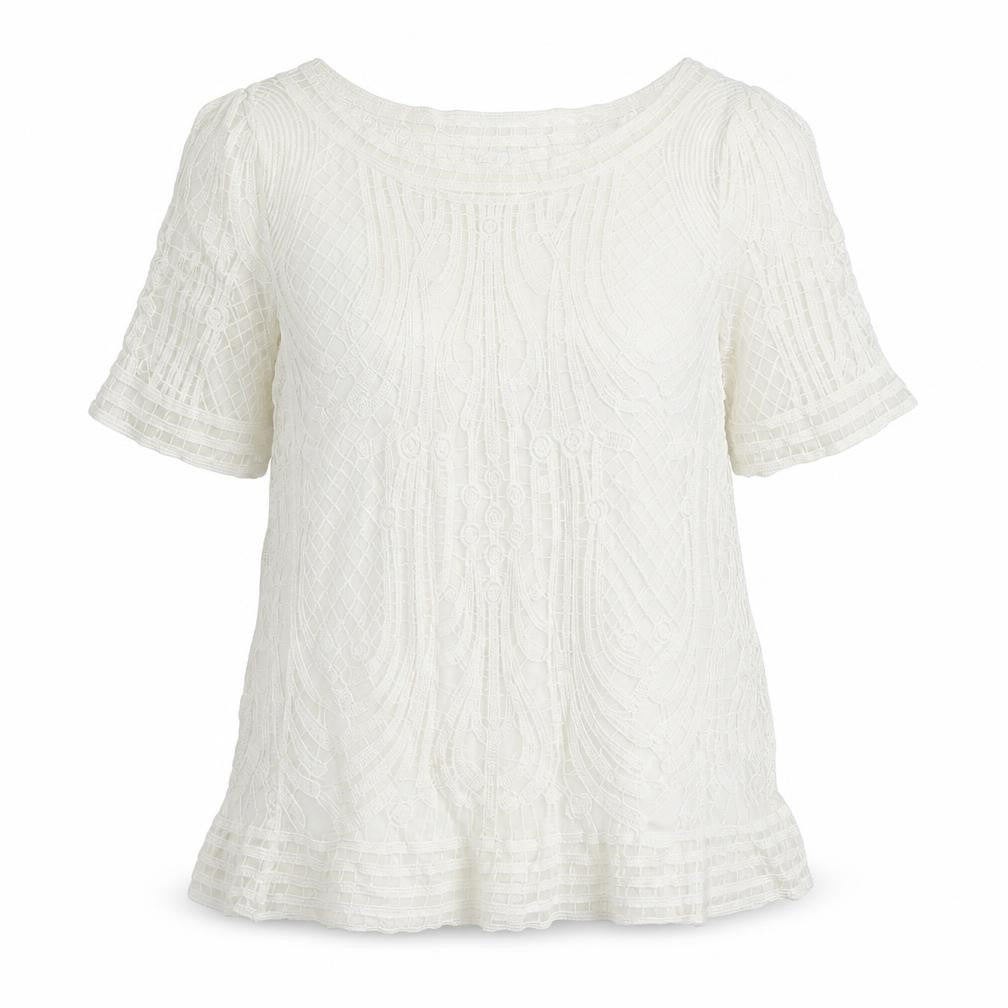 New Look Women’s Ivory Lace Tunic Blouse Size 14