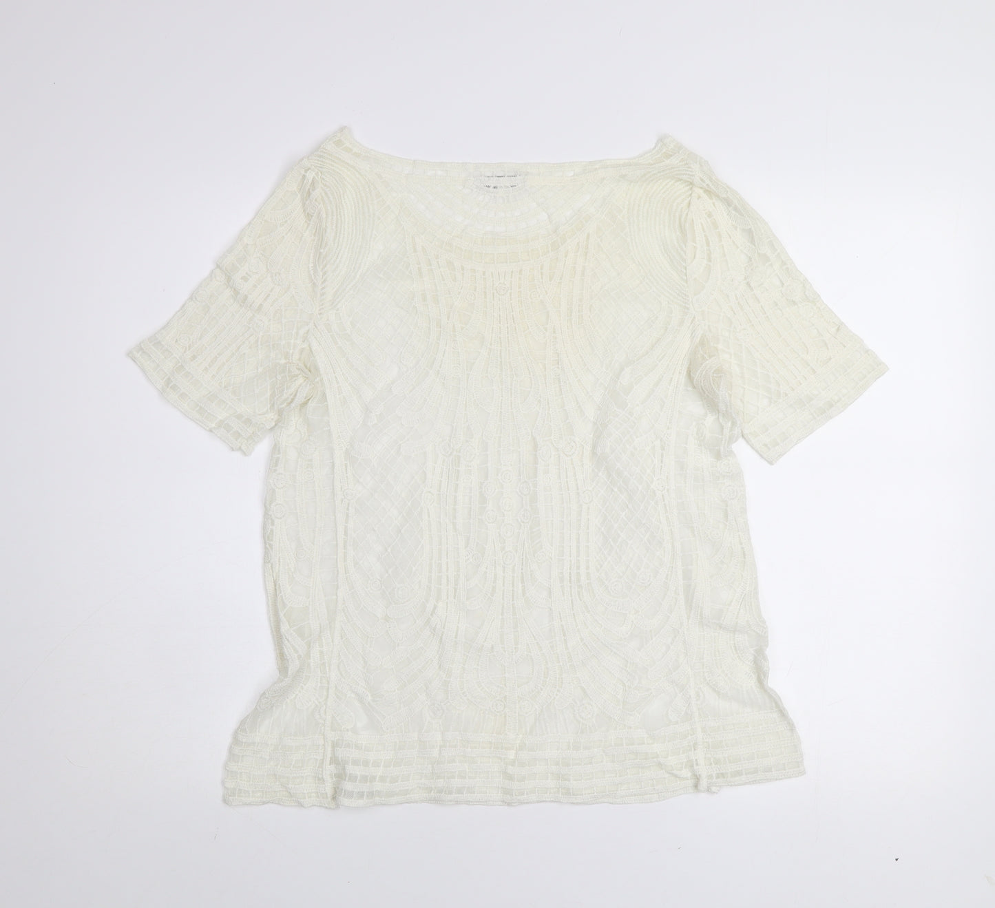 New Look Women’s Ivory Lace Tunic Blouse Size 14