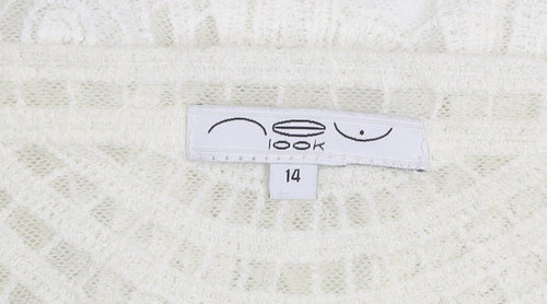 New Look Women’s Ivory Lace Tunic Blouse Size 14