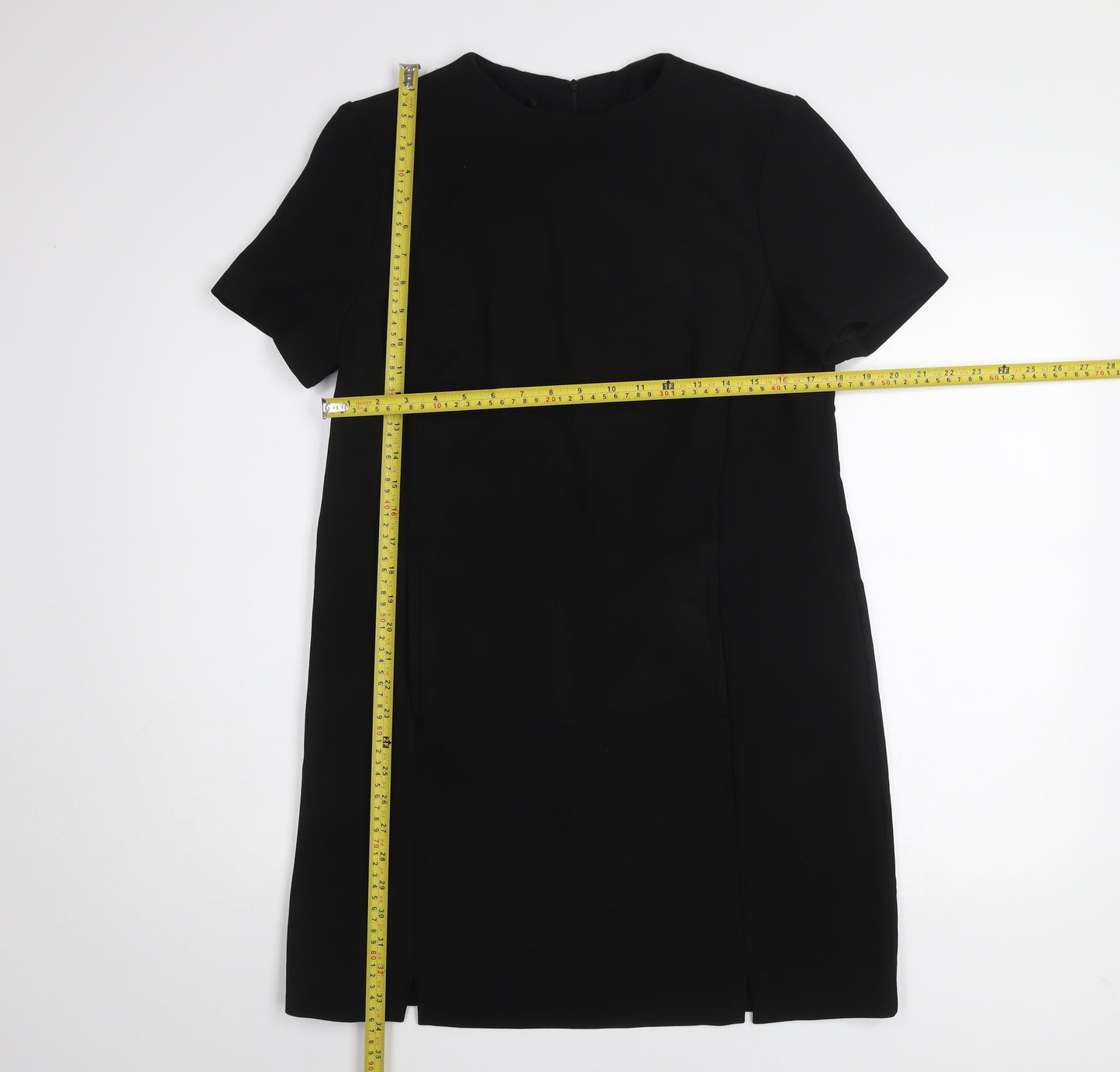 V by Very Womens Black Shift Dress Size 14 Short Sleeve Workwear