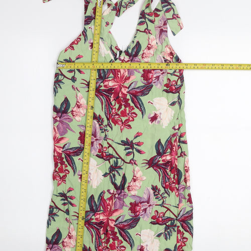 & Other Stories Women’s Green Floral Viscose Slip Dress Size 6