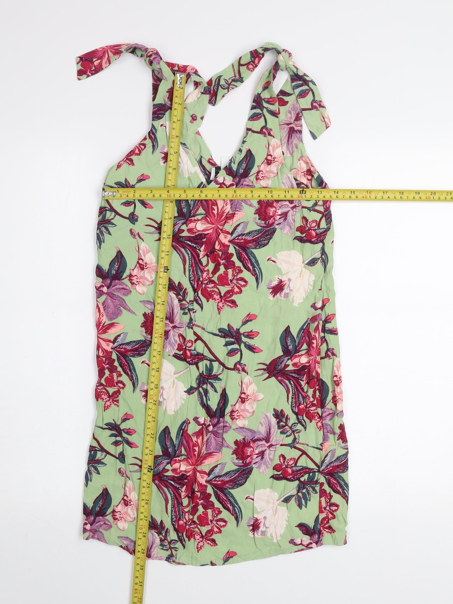 & Other Stories Women’s Green Floral Viscose Slip Dress Size 6