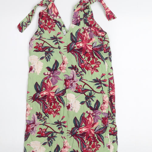 & Other Stories Women’s Green Floral Viscose Slip Dress Size 6
