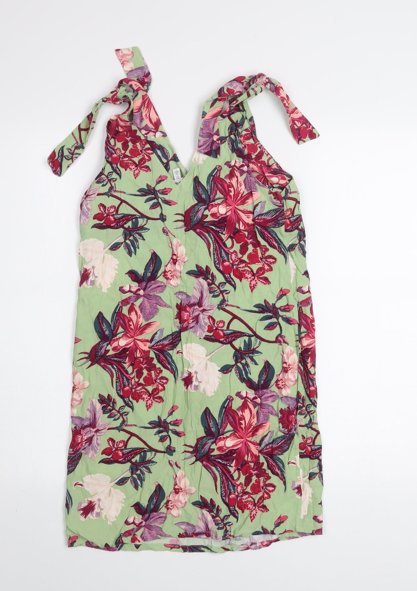 & Other Stories Women’s Green Floral Viscose Slip Dress Size 6