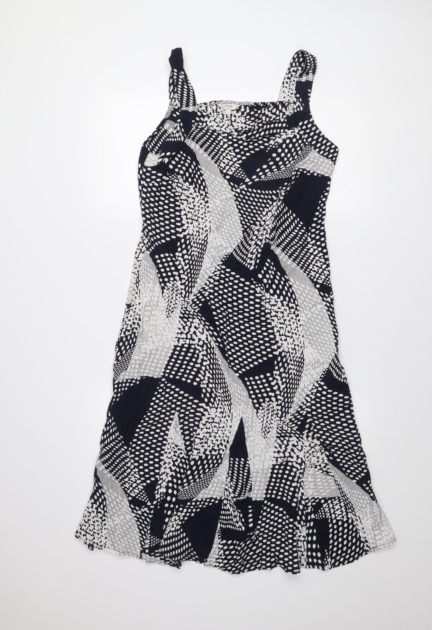 Marks and Spencer Women Black Geometric A-Line Dress Size 12