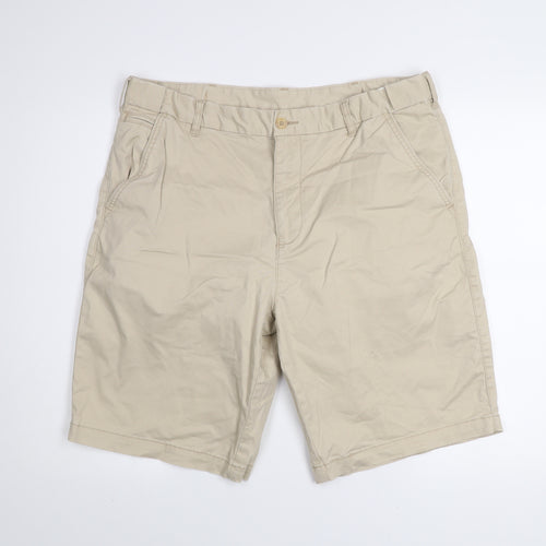 Dunnes Stores Men's Beige Chino Shorts 38in Regular Fit Cotton Blend