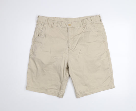Dunnes Stores Men's Beige Chino Shorts 38in Regular Fit Cotton Blend