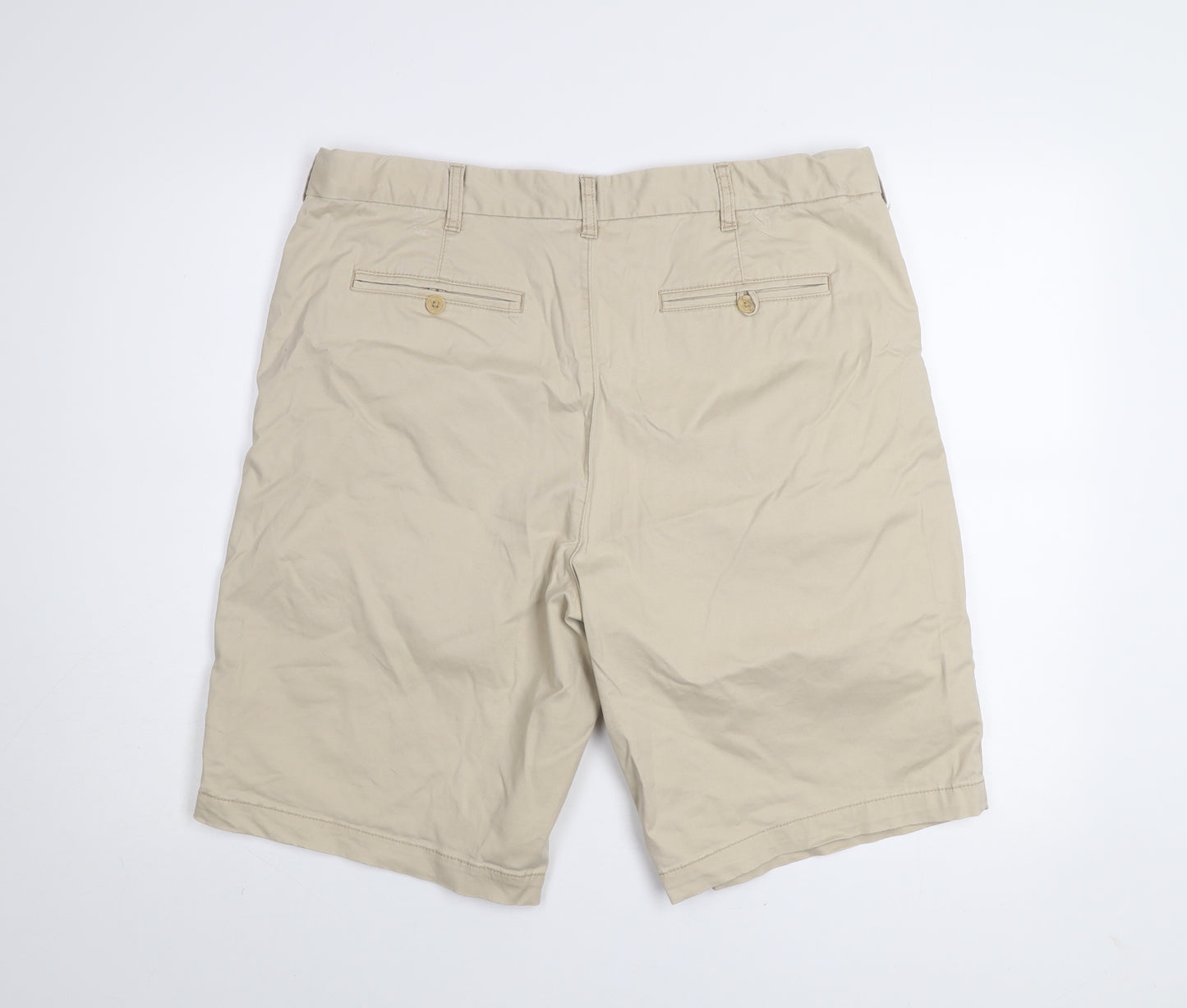 Dunnes Stores Men's Beige Chino Shorts 38in Regular Fit Cotton Blend