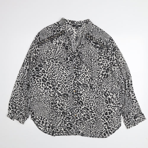 Star by Julien Macdonald Women’s Black Leopard Print Blouse Size 14
