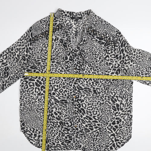 Star by Julien Macdonald Women’s Black Leopard Print Blouse Size 14