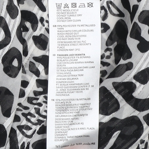 Star by Julien Macdonald Women’s Black Leopard Print Blouse Size 14