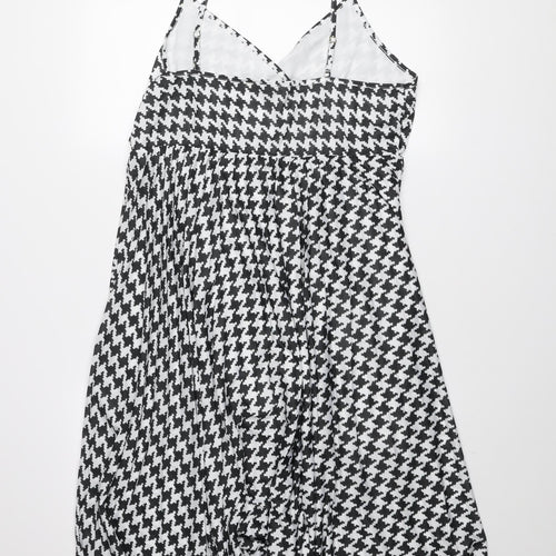 River Island Women’s Black Houndstooth Slip Dress Size 18