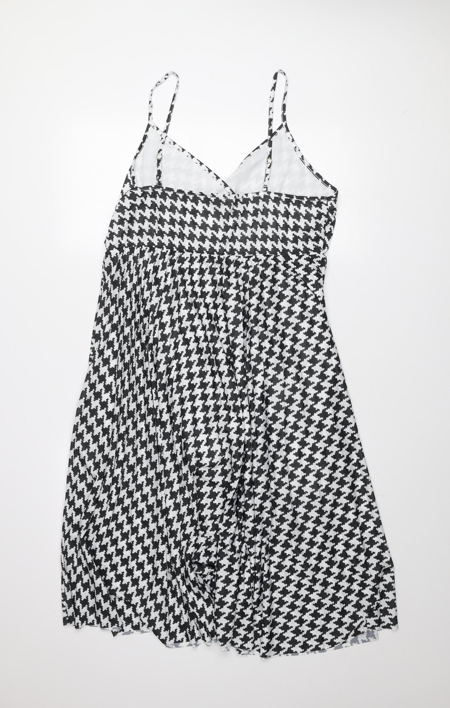River Island Women’s Black Houndstooth Slip Dress Size 18