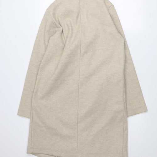 Dunnes Women’s Beige XS Mid-Length Overcoat Button Classic Style