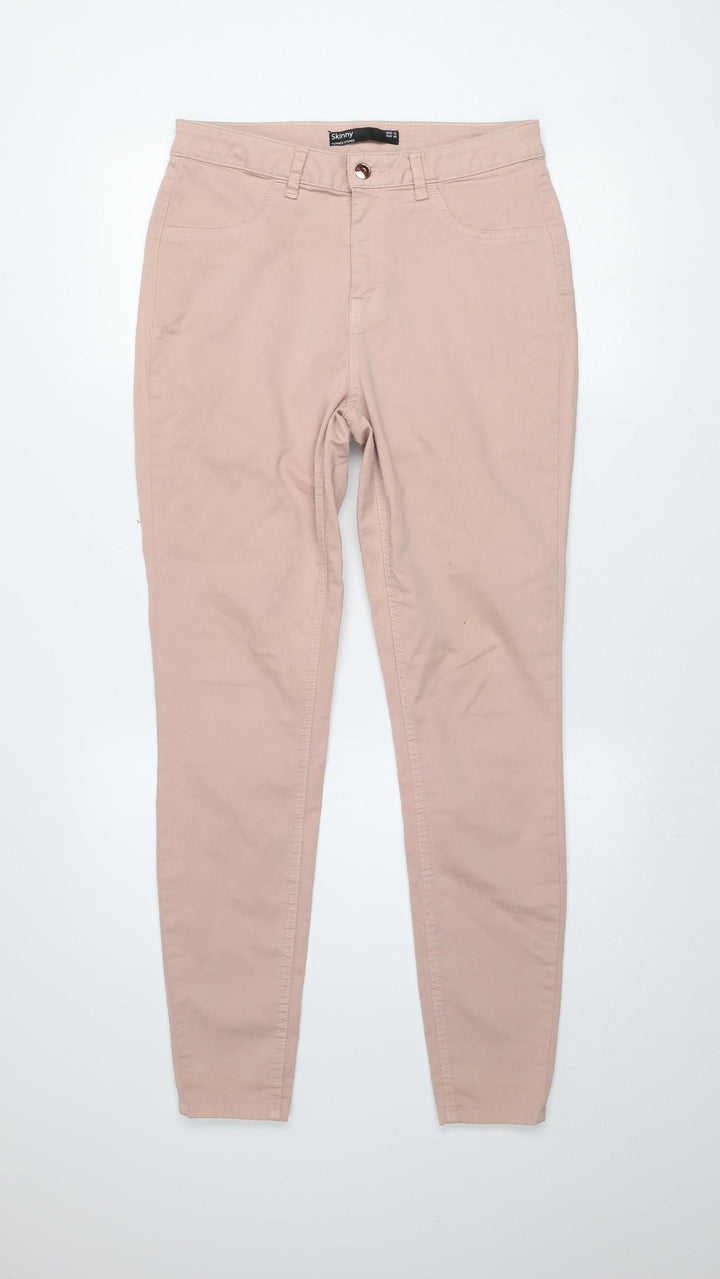 Dunnes Stores Women Skinny Beige Cotton Blend Trousers Size 12