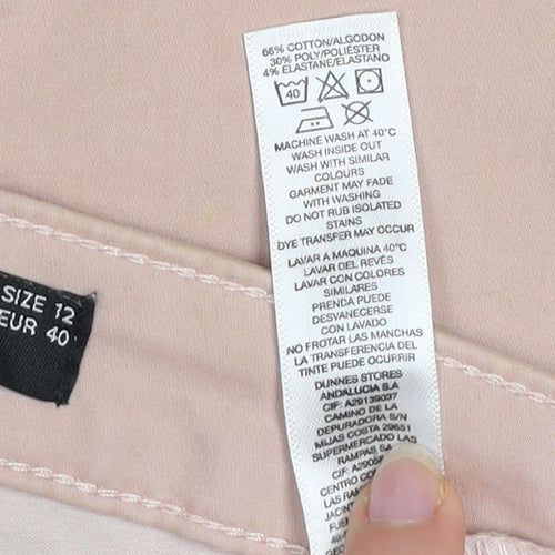 Dunnes Stores Women Skinny Beige Cotton Blend Trousers Size 12