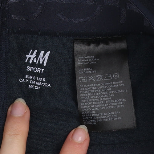 H&M Women’s Blue Colourblock Sports Leggings Size S