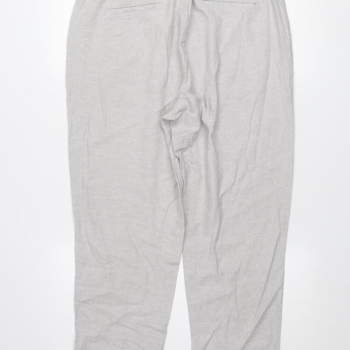 Dunnes Men's Grey Linen Blend Chino Trousers Size M