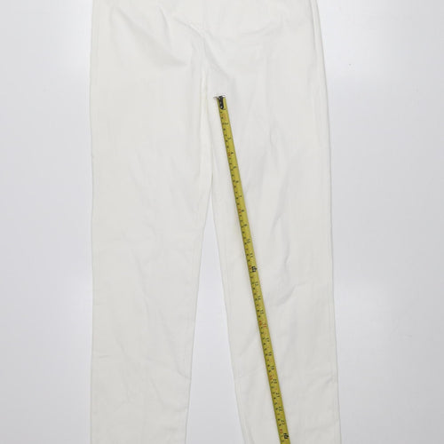 Dunnes Women White Slim Fit Stretch Cotton Trousers Size S