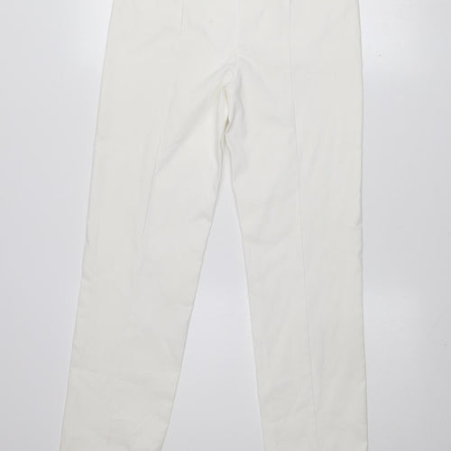 Dunnes Women White Slim Fit Stretch Cotton Trousers Size S