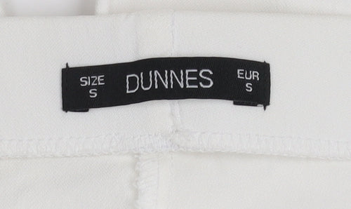 Dunnes Women White Slim Fit Stretch Cotton Trousers Size S