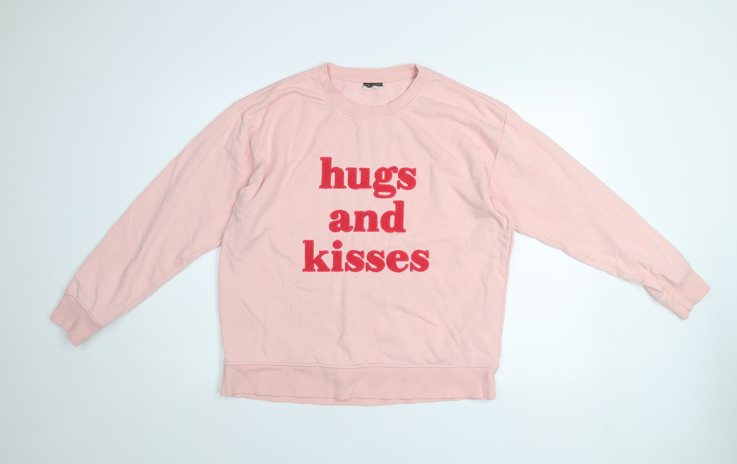 Beloved Woman Pink Pullover Sweatshirt L Hugs and Kisses Graphic
