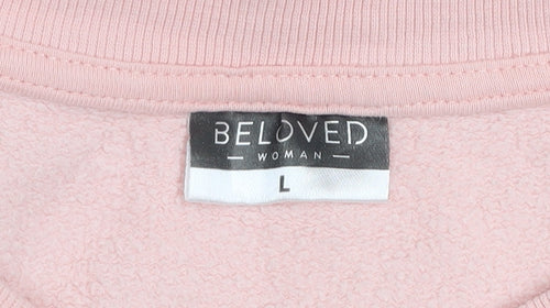 Beloved Woman Pink Pullover Sweatshirt L Hugs and Kisses Graphic